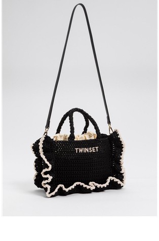 Kvačkana torbica za čez ramo z naborki