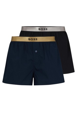 Two-pack of cotton pyjama shorts with metallic waistbands