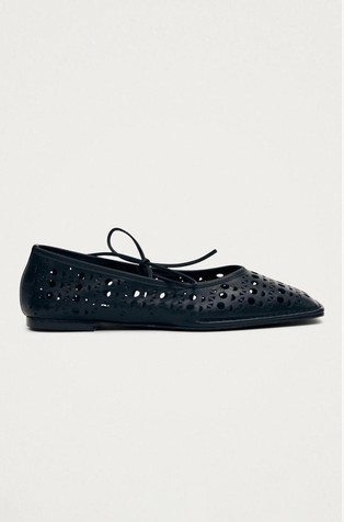 Sway Slit Leather Ballet Flats