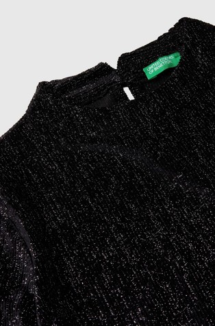 BENETTON Pulover s svetlečimi lureks vlakni Črna - Black 3