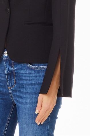 LIU JO Stretch viscose-blend blazer with single-breasted closure Black 3