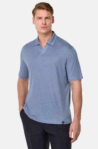 Stretch Linen Jersey Polo Shirt
