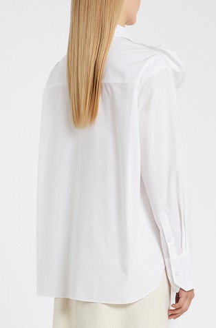 MARELLA Rose appliqué and flounced cotton shirt White 2
