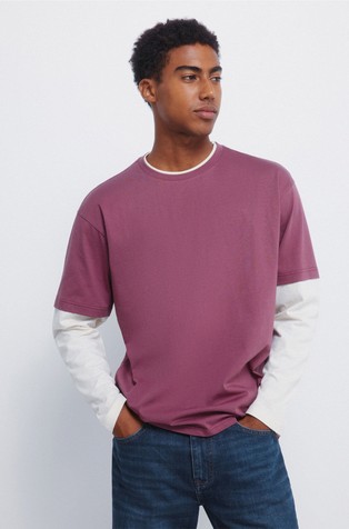 Double layered long sleeve T-shirt
