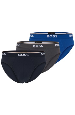 Three-pack of logo-waistband briefs in stretch cotton