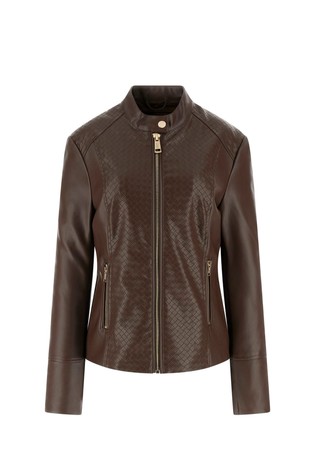 Slim fit faux-letaher jacket