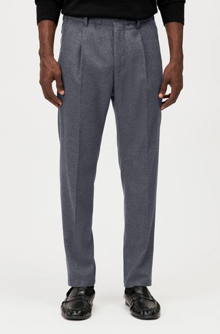 Pleated trousers in wool blend