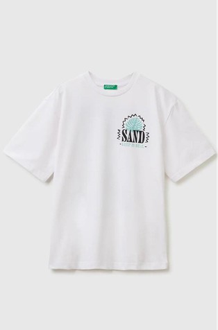 Oversized fit majica s kratkimi rokavi in potiskom