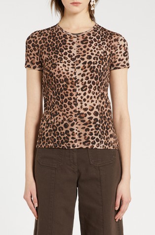 T-shirt with leopard print