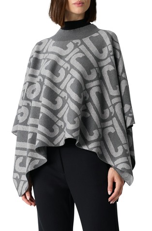Pleten pončo z vzorcem logotipov