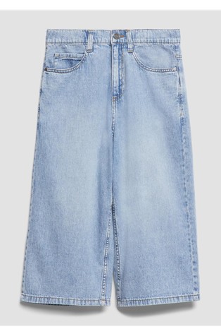Skater 3/4 jeans hlače s širokimi hlačnicami