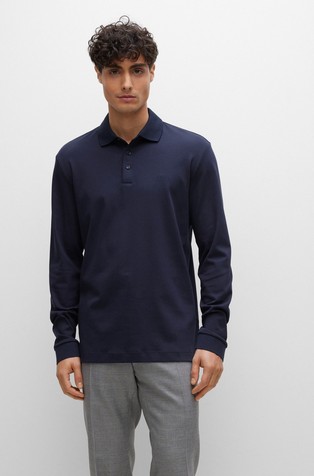 Organic-cotton polo shirt with embroidered logo