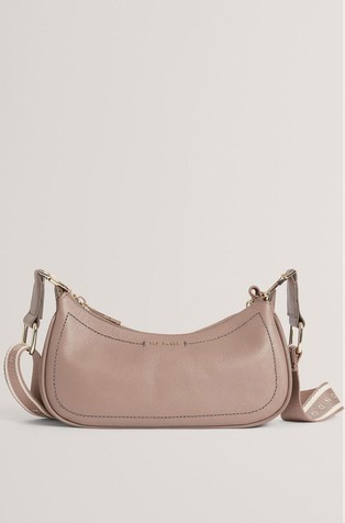 Logo Strap Leather Shoulder Bag