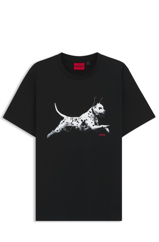 Cotton-jersey T-shirt with animal artwork