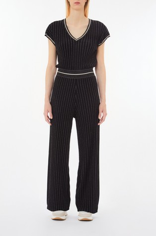 Viscose and lurex®-blend knit jumpsuit