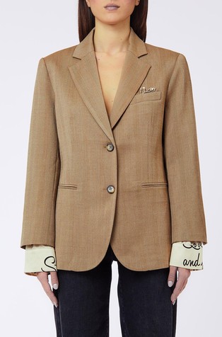 Blazer with contrast inner cuffs