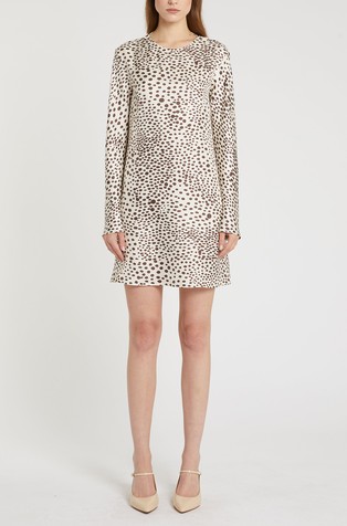 Flared silk patterned dress