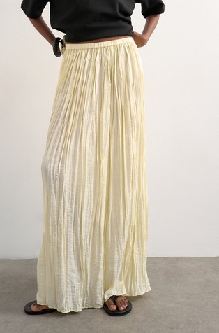 TSTHEA high rise crincle-effect long skirt