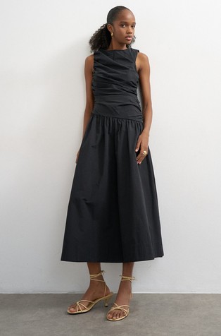 TSCAROS poplin ruched maxi dress