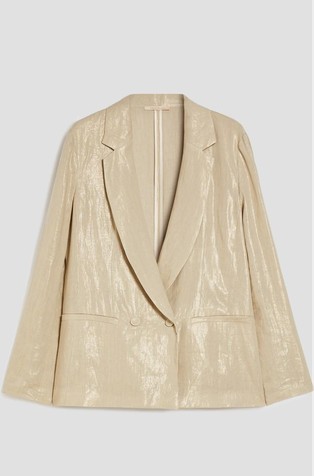 Laminated linen blazer