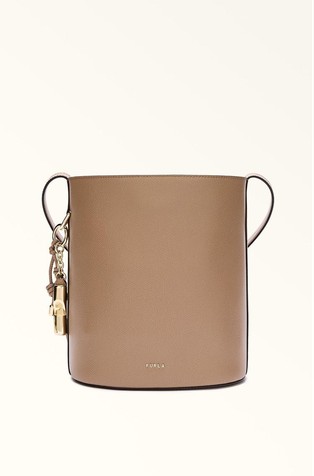 Manjša usnjena bucket torbica