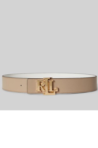 Logo Reversible Leather Wide Belt