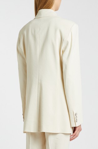 MARELLA Monochrome viscose-blend jacket with asymmetric fastening Wool White 2
