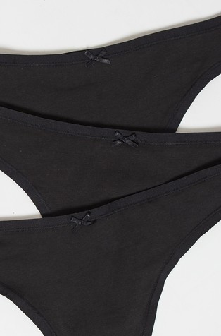 ETAM Jackie paket 3 bombažnih tangic Črna - Black 4