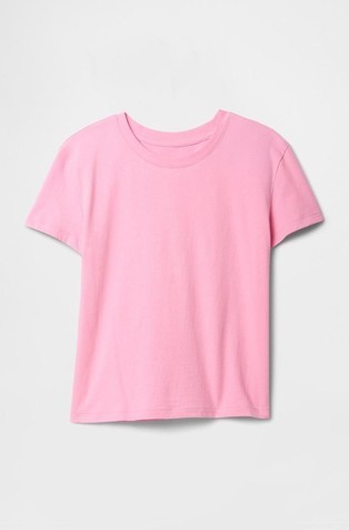 GAP Relaxed majica s kratkimi rokavi za deklice Roza - Parisian Pink 3