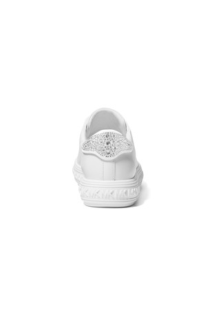 MICHAEL KORS Grove Embellished Leather Sneaker White 3