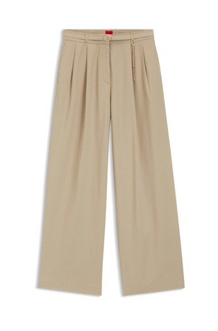 Straight-fit trousers with decorative carabiner chain