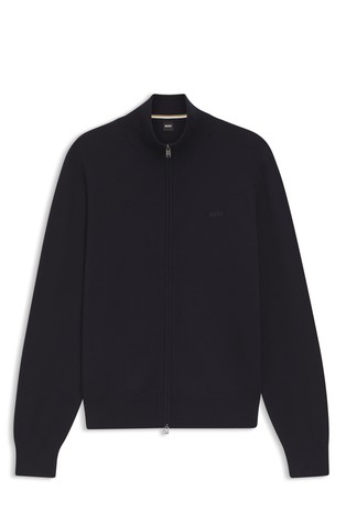 Pletena bombažna jopa z vezenim logotipom