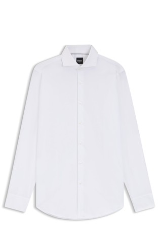 Slim fit bombažna srajca odporna na mečkanje