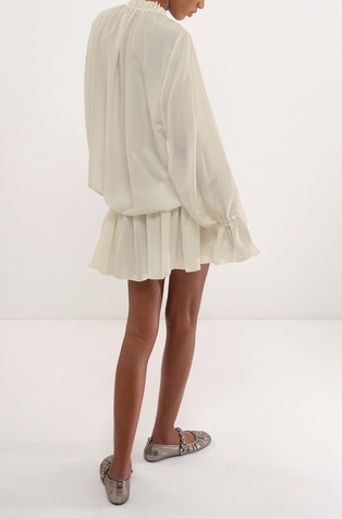 MARELLA Selected By Chloé Lecareux kratka svilena obleka Bela - Vanilla 3
