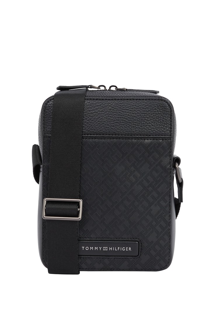 TOMMY HILFIGER TH Monogram torba za čez ramo Črna - Black 