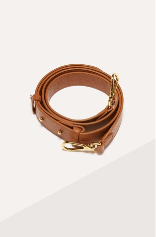 Embroidery Logo Leather Shoulder Strap