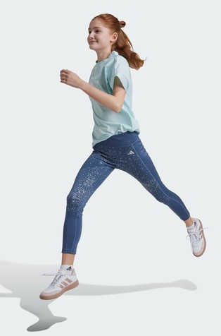 ADIDAS Glam majica s kratkimi rokavi in svetlečim logotipom Modra - Blue 3