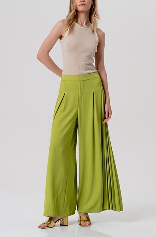 Palazzo trousers with pleated side panels