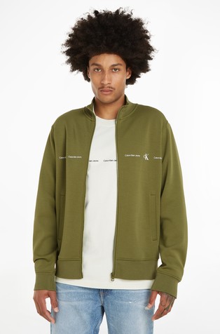 Relaxed Jersey Logo Zip Up Jacket