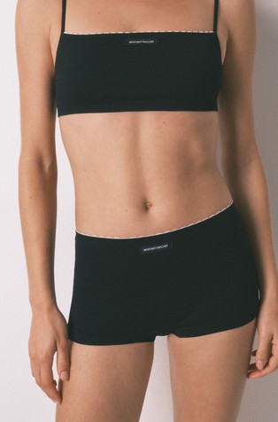 Seamless ribbed boxer panty