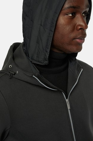 BOGGI MILANO Jopa s kapuco iz scuba tkanine Črna - Black 3