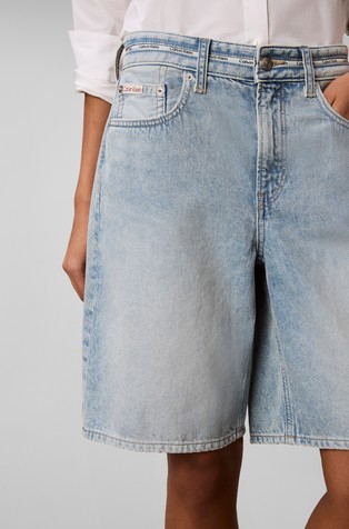 Logo Tape Denim Bermuda Shorts