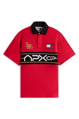 TOMMY HILFIGER TH x F1 MOVIE Relaxed Logo Polo Shirt Red 4