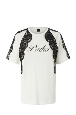 Cotton T-shirt with lace