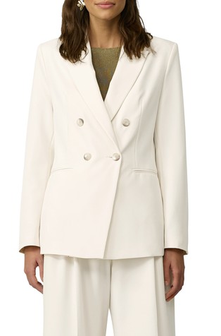 Slim fit blazer with double breasted closure