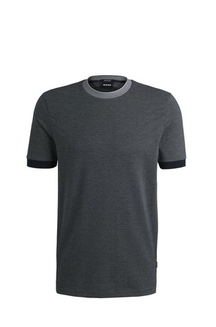 Structured-cotton slim-fit T-shirt with contrast collar