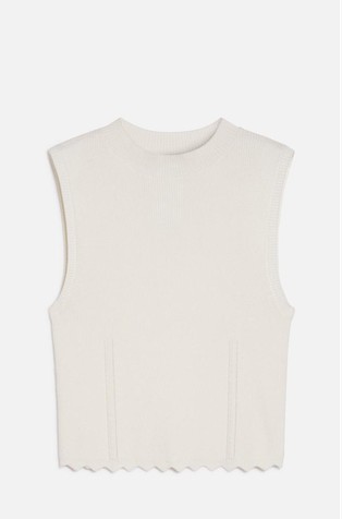 Crop top iz rebraste viskozne mešanice