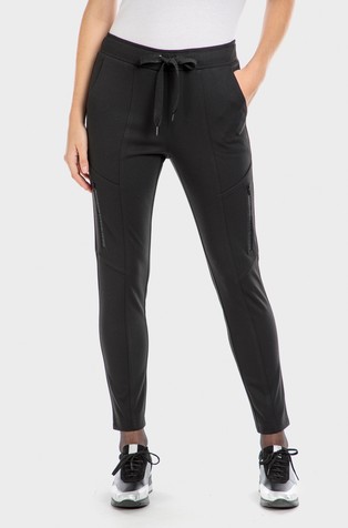 Slim fit viscose blend trousers