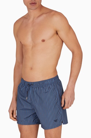 Two-tone striped swim shorts