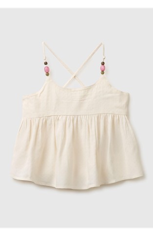 Zvončast top z dekorativnimi perlami